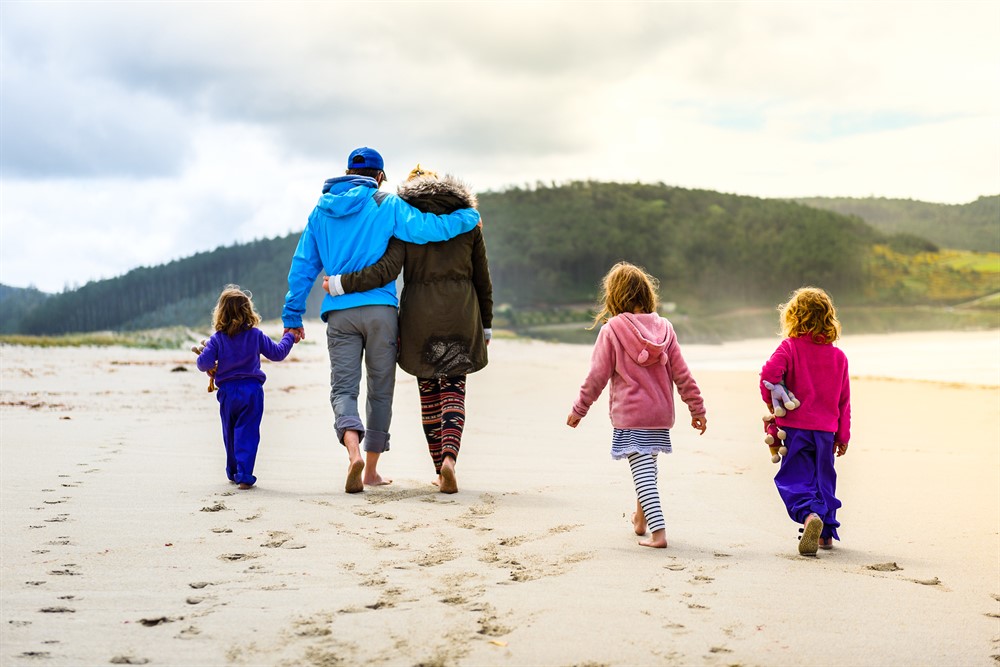Happy family on a beach